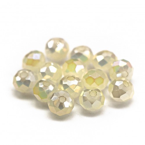 Бусины рондели 4*3мм, молочный с АБ